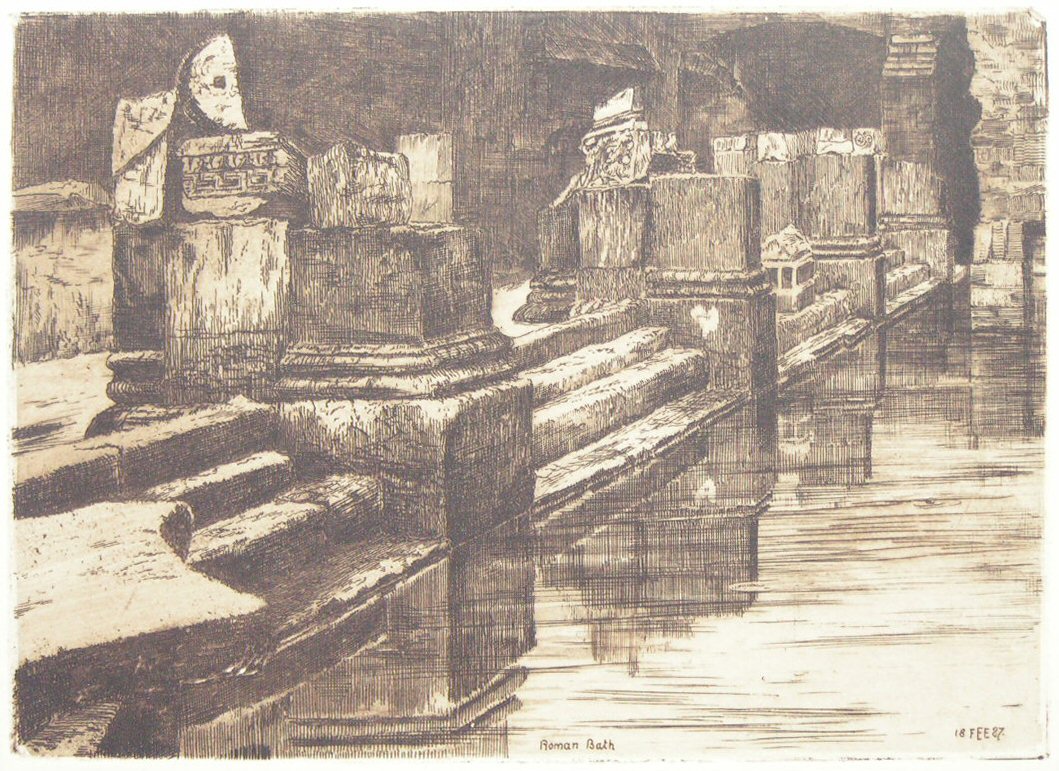 Etching - Roman Bath - Ellison